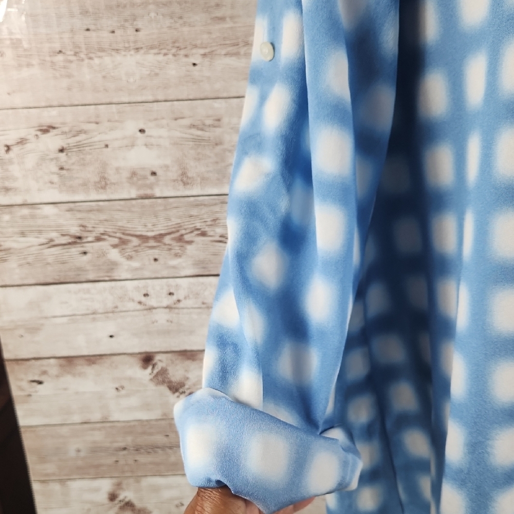 Blue and White Checkered Blouse - Picture 6 of 10